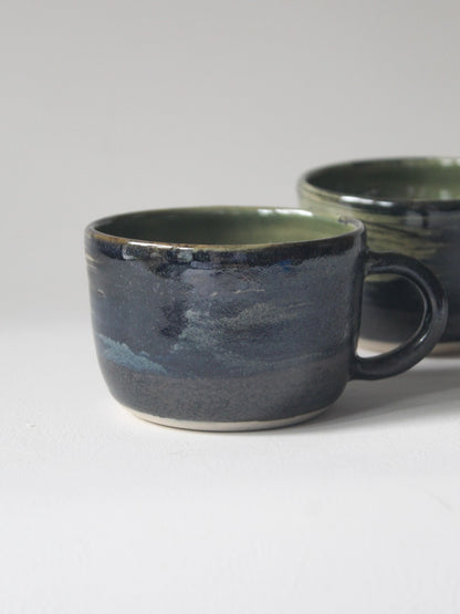 SET OF 2 - DARK GREEN CAPPUCINO CUP