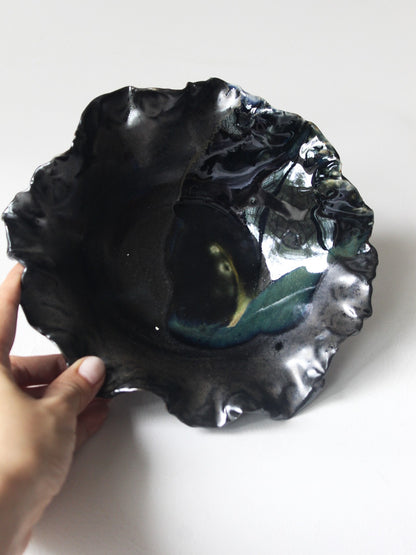 FOOTED CORAL BOWL IN DARK OCEAN