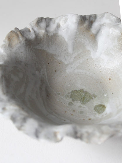 FOOTED CORAL BOWL IN GLASSWABI