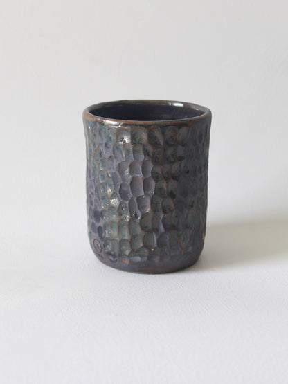 STRAIGHT TALL MUG IN DARK GREEN (HANDCARVED)